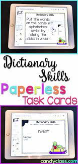 Students Can Practice Their Dictionary Skills With These Digital Task Cards These Can Be Used In Goog Dictionary Skills Google Classroom Vocabulary Activities