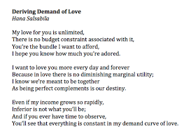 Deriving Demand Of Love By Hana Salsabila Love Poems I Hope You Know Poems