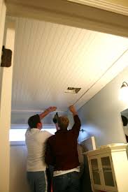 Beadboard Ceiling In Bathroom The House Of Smiths Basement Ceiling Basement Remodeling Low Ceiling