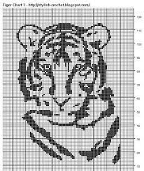 Filet Crochet Tiger Chart 1 Pattern By Teresa Richardson