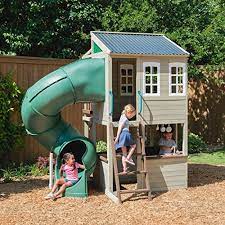 Outdoor wood structure climbing wall, slide, monkey bars, trapeze bar, steeple climber koreyfreemandiy 5 out of 5 stars (1) $ 15.09. Outside Playhouse With Slide Cheap Buy Online