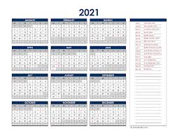 2021 Uk Annual Calendar With Holidays Free Printable Templates