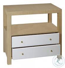 Maybe you would like to learn more about one of these? Hattie Natural Grasscloth And Matte White Lacquer 2 Drawer Side Table From Worlds Away Coleman Furniture