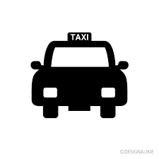 Taxi Front Black and White Clip Art Free PNG Image｜Illustoon