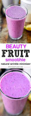 Beauty Fruit Smoothie Packed With Natural Antioxidants To Minimize Wrinkles Vegan Recipe Plant Fruit Smoothie Recipes Yummy Fruit Smoothies Fruit Smoothies