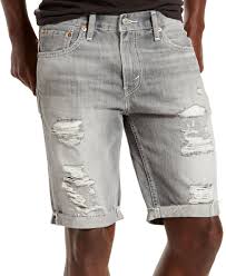 Levi S 511 Slim Fit Goodlands Grey Cutoff Ripped Jean Shorts Shorts Men Macy S Ripped Jean Shorts Denim Fashion Slim Fit Shorts