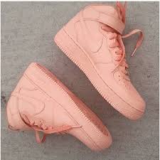 Womens Black High Top Air Force Ones Nike Air Force One Custom Salmons Nike Free Shoes Peach Shoes Coral Shoes