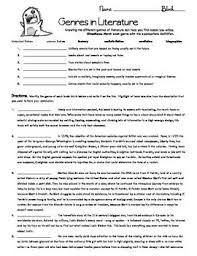 Identify Genres Of Literature Identify Genre Literature Book Genres