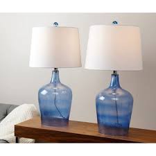 Donya Light Blue Glass Table Lamp Set Lamparas Pintadas Pantallas De Lamparas Lamparas Con Botellas