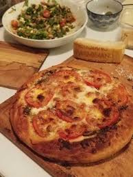 Homemade Black Truffle Pate Porchini Mushroom Roasted Garlic Fresh Tomato And Mozzarella Pizza Food Stuffed Mushrooms Fresh Mozzarella