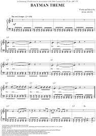 Batman Theme Sheet Music Piano Music Music Chords
