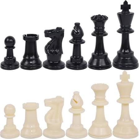 Amazon.com: Juegoal Plastic Chess Pieces Only, 32 Pieces Each Chessmen  Pieces, 3.75 Inch King Figures Chess Game Pawns Figurine Pieces,  Replacement of Missing Piece : Toys & Games