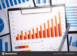 Growth Charts Graphs Pile Business Reports Gathering