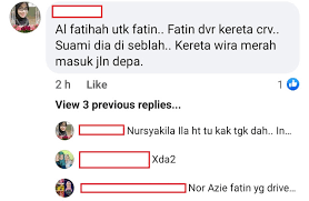 Menantu cantik dina mematut diri di depan cermin, ini adalah hari yang paling di nantikannya, hari pernikahannya, ada banyak alasan kenapa akhirnya dia bersedia menikah dengan doni. Fatin Drive Kereta Suaminya Di Sebelah Suami Redha Isteri Pergi Depan Mata Selepas Kereta Dirempuh Medialoka