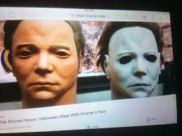 William shatner has revealed he once donned the michael myers mask from halloween while the mask was actually created from a cast of shatner from cult horror movie the devil's rain, which was. William Shatner V Twitter Not The Myers Mask The Kirk Mask That The Myers Mask Was Created From