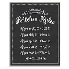 The Stupell Home Decor Collection Kitchen Rules Chalkboard Vintage Sign Wall Plaque Art Kitchen Rules Wall Signs Kitchen Chalkboard
