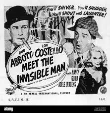 BUD ABBOTT LOU COSTELLO and ADELE JERGENS in BUD ABBOTT AND LOU COSTELLO  MEET THE INVISIBLE MAN 1951 director CHARLES LAMONT suggested by the story  by H.G. Wells story Hugh Wedlock Jr.