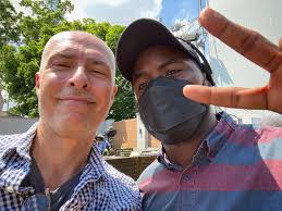 another found selfie of the Camera Operator Nicola Benizzi and Gaffer  Justyn Davis @justynt.davis27