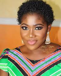 Mercy Johnson is very pretty with short curly natural hair