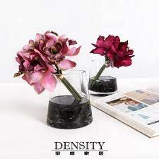 density密度 高端蕙兰假水仿真花花艺作品 书桌吧台假花装饰摆件 decor home decor vase
