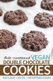 This Vegan Chocolate Cookie Recipe Is Made With 100 Whole Food Ingredients No Flour No Oil Vegan Chocolate Cookies Healthy Cookie Recipes Healthy Cookies