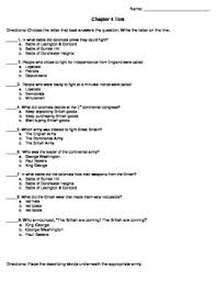 History trivia questions aren't yesterday's news! American Revolution Test Worksheets Teaching Resources Tpt