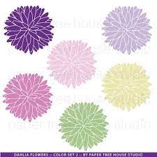 Flower Clip Art Floral Clip Art Dahlia Flower Flower Etsy Flower Clipart Wedding Clipart Flower Images