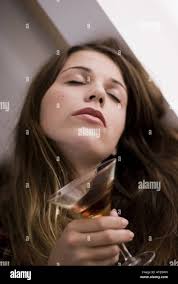 Woman sherry drinking hi-res stock photography and images