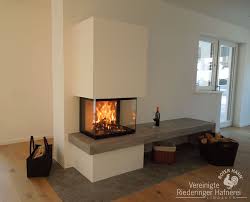 Panoramakamin Mit Naturstein Feuerbank Und Naturstein Funkenschutz Panoramakamin Fireplace Kamin Ofen Feuer Holz Ofenb Kamin Heizkamin Kachelofen Modern