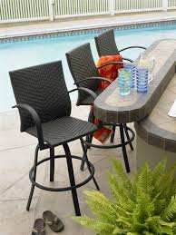 Naples Resin Wicker Swivel Barstools W Arms Set Of 2 Patio Bar Stools Outdoor Bar Stools Outdoor Bar Sets