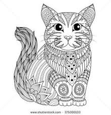 Drawing Zentangle Cat For Coloring Page Shirt Design Effect Logo Tattoo And Decoration Raskraski S Zhivotnymi Raskraski Knizhka Raskraska