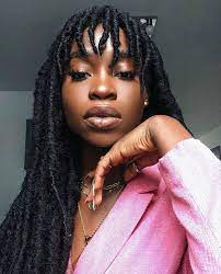 Obsessed With This Loc D Bayang Africanjawn Locs Hairstyles Two Color Hair Long Hair With Bangs