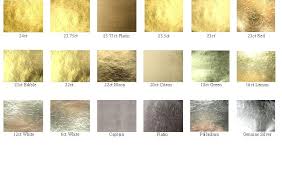 Gold Leaf Colour Chart Surface Finishes And Partitions