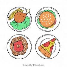 Download Top View Of Hand Drawn Food Dishes For Free Food Drawing How To Draw Hands Food Dishes
