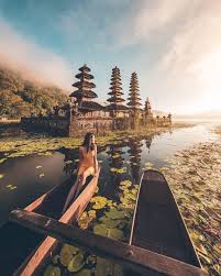 The Mistycal Beauty Of Balinese Temple Between The Lake Tamblingan Lake Is A Lake Located In The Plat Bali Travel Photography Bali Travel Places To Travel