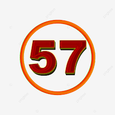 Number 57 Clipart Transparent PNG Hd, 3d Numbers 57 In A Circle On  Transparent Background, 57, Number, Symbol PNG Image For Free Download
