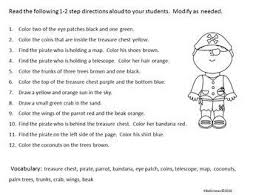 Pirate Themed Following Directions Freebie Following Directions Pirate Theme Following Directions Activities