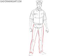 2.draw the outline of this hat. How To Draw A Police Officer Easy Drawing Art