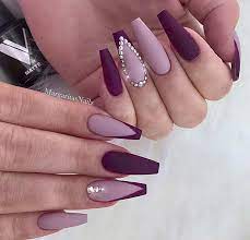 Long purple nails with rhinestones. 41 Elegant Nail Designs With Rhinestones Page 4 Of 4 Stayglam