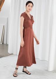 Satin Midi Wrap Dress Dresses Satin Wrap Dress Pink Wrap Dress