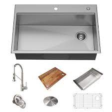 5.0 out of 5 stars. All In One 33 Workstation Kitchen Sink And Faucet Combo