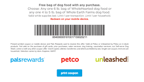 new petco coupon free bag of wholehearted or whole earth