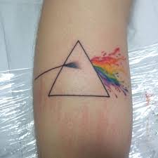 Dark Side Of The Moon Watercolour Done At Tatts On Tatts Off In Canberra Australia Tattoos Triangle Tattoo Moon Tattoo