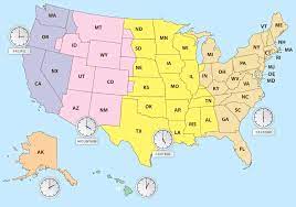 The United States Time Zone Map Large Printable Colorful With State Code Whatsanswer Time Zone Map Usa Map Time Zones