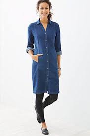 J Jill Stretch Denim Button Front Shirt Dress Sz Xl Ebay Fashion Dresses With Leggings Denim Dress Outfit