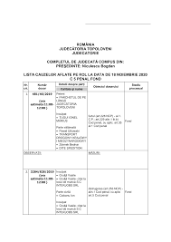 Textul noului cod penal reia în linii generale reglementarea anterioară conţinută în art. Http Portal Just Ro 828 Siteassets Sitepages Acasa Default Lista 20sedin C5 A3 C4 83 2018 11 2020 Pdf