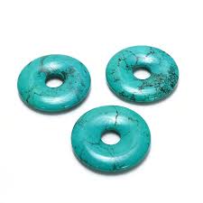 Blue Green Magnesite Turquoise Donut Circle Pendant Size 40mm 50mm Sold by  Piece