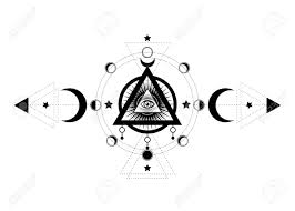It represents the moon goddess in her three phases: Eye Of Providence Masonic Symbol All Seeing Eye Inside Triple Royalty Free Cliparts Vectors And Stock Illustration Image 124418037