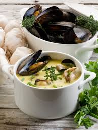 Soupe De Moules A La Creme Mussels Recipe Shellfish Recipes Seafood Recipes