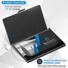 Keep your business cards clean and unbent in this stylish holder. Maxgear Metal Business Card Holder For Men Women Pocket Business Card Case Slim Business Card Wallet Business Card Holders Name Card Holder 3 7 X 2 3 X 0 3 Inches Stainless Steel Black Pricepulse
